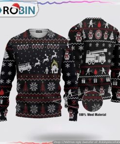 Firefighter Fire Dept Ugly Sweater Christmas Gifts For Firefighters