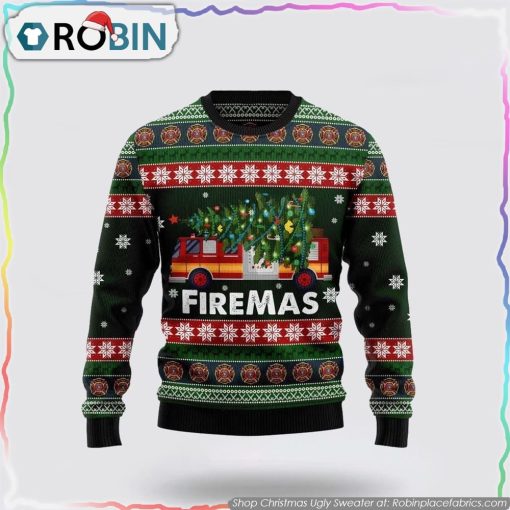 Firefighter Firemas Ugly Christmas Sweater Christmas Gifts For Firefighters