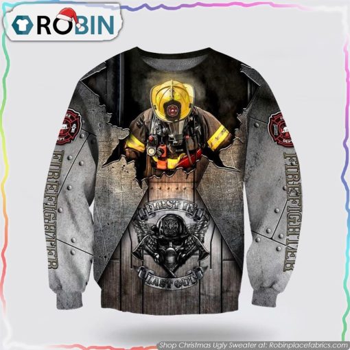 Firefighter Inside Body Ugly Christmas Sweater Christmas Gifts For Firefighters