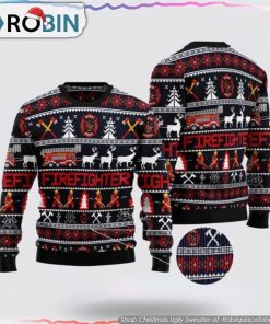 Firefighter Ugly Christmas Sweater Christmas Gifts For Firefighters