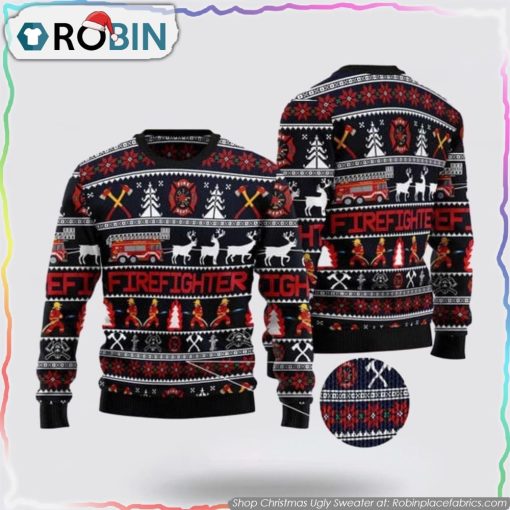 Firefighter Ugly Christmas Sweater Christmas Gifts For Firefighters