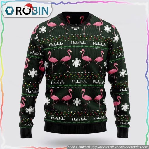 Flamingo Flalala Christmas Ugly Sweater Gifts For Pet Lover