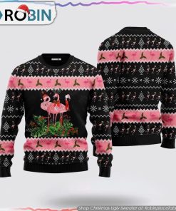 Flamingo Jingle Bell Tropical Christmas Ugly Sweater Flamingo Jingle Bell Tropical Christmas Ugly Sweater
