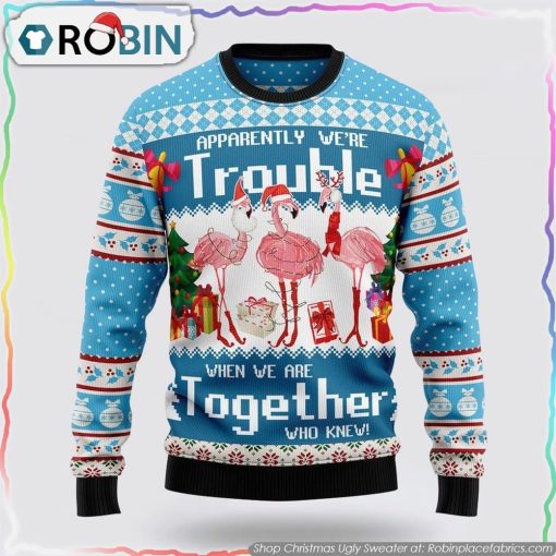 Flamingo Together Ugly Christmas Sweater Gifts For Pet Lover