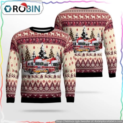 Flanders Fire And Rescue Squad, Flanders, NJ Christmas AOP Ugly Sweater