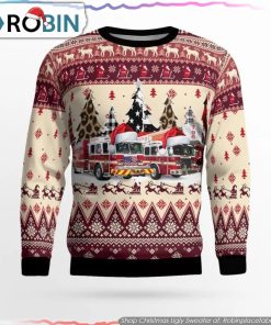 Flanders Fire And Rescue Squad, Flanders, NJ Christmas AOP Ugly Sweater