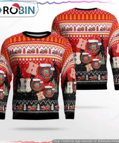 Florida, West Palm Beach Fire Department 3D Ugly Christmas Sweater Christmas Gifts For Firefighters