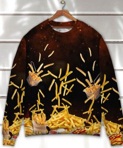 Food French Fries Fast Food Delicious Christmas Ugly Sweater, Sweatshirt