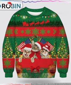 Funny Cat Ugly Christmas Sweater Cat Lover Christmas Sweater