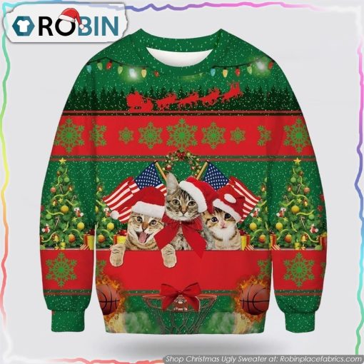 Funny Cat Ugly Christmas Sweater Cat Lover Christmas Sweater