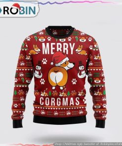 Funny Corgi Merry Corgmas Christmas Ugly Sweater 3D Pet Lover Christmas Sweater Funny Corgi Merry Corgmas Christmas Ugly Sweater 3D Pet Lover Christmas Sweater
