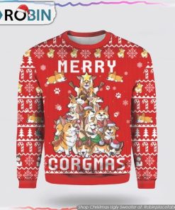 Funny Corgi Merry Corgmas Christmas Ugly Sweater Pet Lover Christmas Sweater