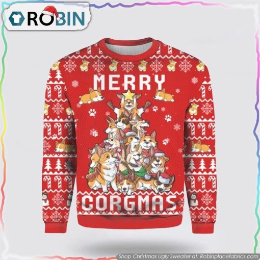Funny Corgi Merry Corgmas Christmas Ugly Sweater Pet Lover Christmas Sweater