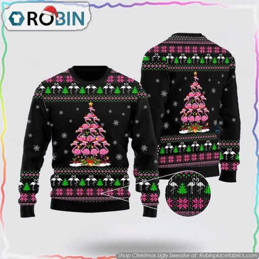 Funny Flamingo Tree Christmas Ugly Sweater Gifts For Pet Lover