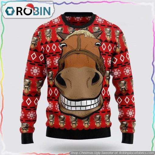 Funny Horse Christmas Ugly Christmas Sweater Gifts For Pet Lover