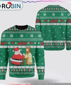 Funny Jesus & Santa Ugly Christmas Sweater Gifts For Christians