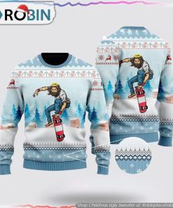 Funny Jesus Skateboarding Christmas Ugly Christmas SweaterAdult Gifts For Christians