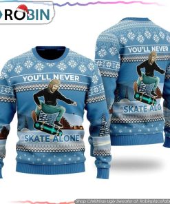 Funny Jesus Skateboarding Ugly Christmas Sweater Gifts For Christians