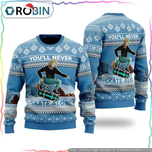 Funny Jesus Skateboarding Ugly Christmas Sweater Gifts For Christians
