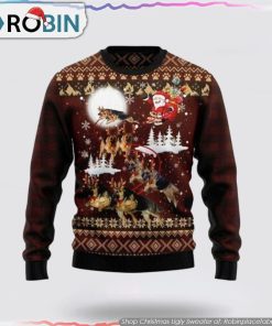 German Shepherd Dog Reindeers Car Ugly Christmas Sweater Dog Lover Christmas Sweater
