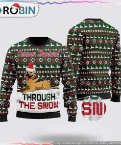 German Shepherd Dogs Through The Snow Christmas Ugly Sweater Dog Lover Christmas Sweater