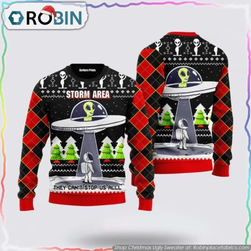 Get Festive With Alien Stop Area Ugly Christmas Sweater