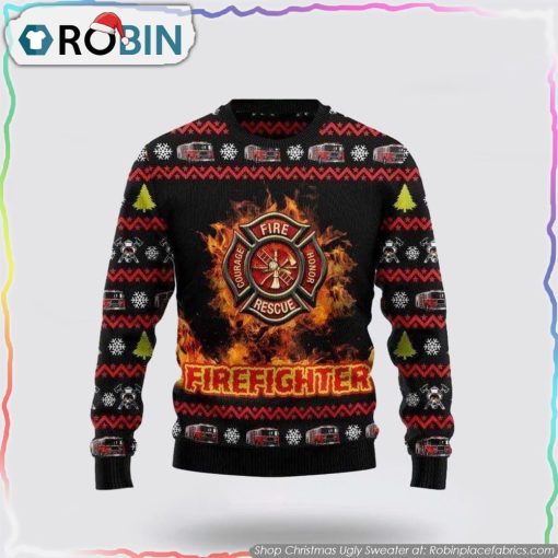 Get Festive With An Amazing Firefighter Christmas Ugly Sweater Christmas Gifts For Firefighters