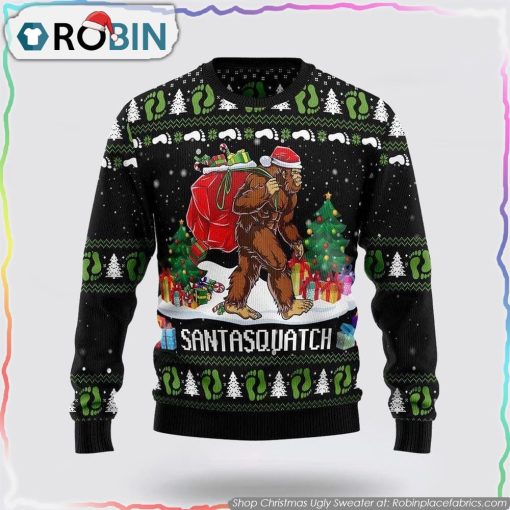 Get Festive With Bigfoot Santasquatch Ugly Christmas Sweater Gifts For Bigfoot Lovers