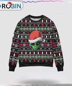 Get Festive With Cool Alien Santa Claus Christmas Sweater Get Festive With Cool Alien Santa Claus Christmas Sweater