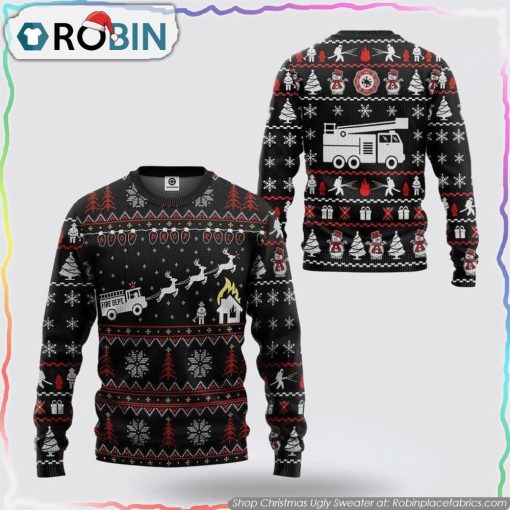 Get Festive With Firefighter Fire Dept Ugly Christmas Sweater Christmas Gifts For Firefighters