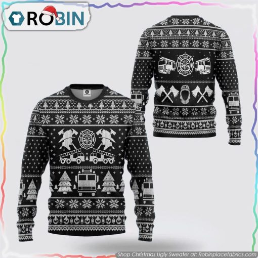 Get Festive With Our Firefighter Ugly Christmas Sweater Christmas Gifts For Firefighters