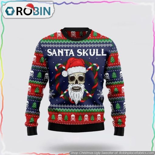 Get Festive With Santa Skull Ugly Christmas Sweater