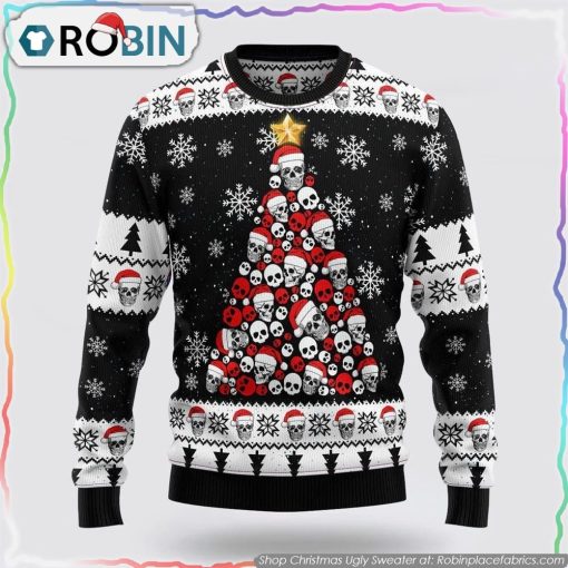 Get Festive With the Skull Pine Tree Ugly Christmas Sweater