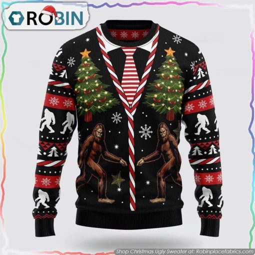 Get Festive With Vintage Bigfoot Ugly Christmas Sweater Gifts For Bigfoot Lovers