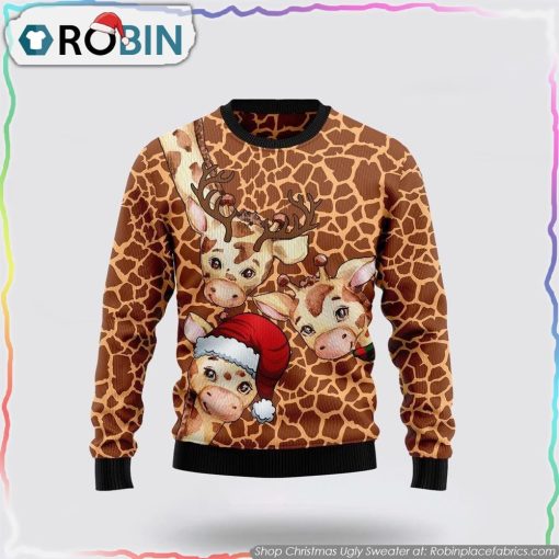 Giraffe Funny Christmas Ugly Sweater Gifts For Pet Lover