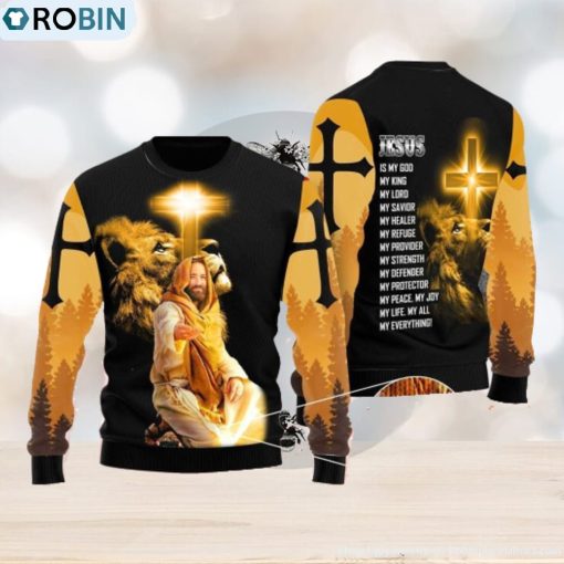 God Jesus Is My Everything Ugly Christmas Sweater Gift For Men And Women