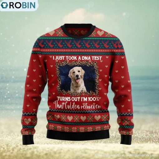 Golden Retriever DNA Ugly Christmas Sweater Gift Men Women