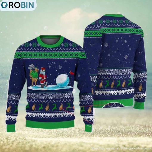 Golfer Satas Golf Christmas Gift Ugly Christmas Sweater Xmas Holiday