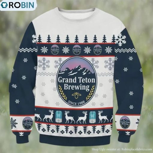 Grand Teton Brewing Beer Ugly Christmas Sweater, Gifts For Beer Lovers