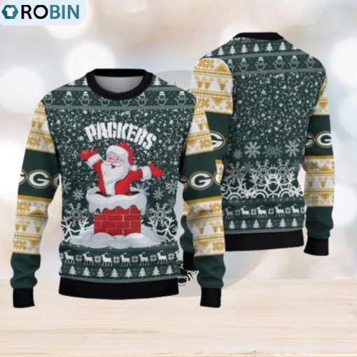 Green Bay Packers Santa Ugly Christmas Sweater 3D Gift For Fans