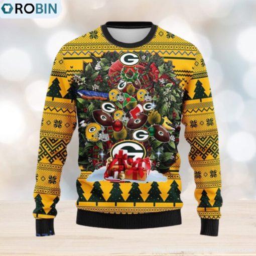 Green Bay Packers Tree Ball Christmas Ugly Sweater