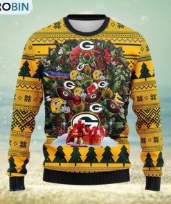 Green Bay Packers Tree Ball Christmas Ugly Sweater