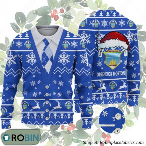 Greenock Morton FC Scottish Professional Football League Ugly Christmas Sweater