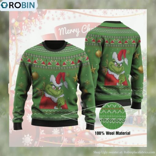 Grinch Christmas Wool Ugly Knitted Sweater
