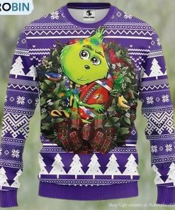 Grinch Hug Minnesota Vikings Ugly Christmas Sweater Funny Gift