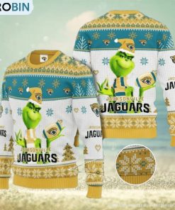 Grinch Jacksonville Jaguars 3D Ugly Christmas Sweater Grinch Jacksonville Jaguars 3D Ugly Christmas Sweater