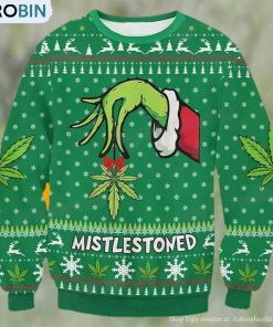 Grinch Mistlestoned Ugly Christmas Sweater Funny Gift
