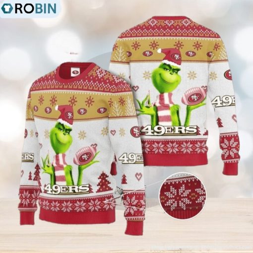 Grinch San Francisco 49ers 3D Ugly Christmas Sweater