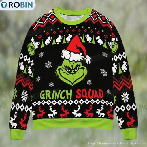 Grinch Squad Ugly Christmas Sweater Xmas Gift