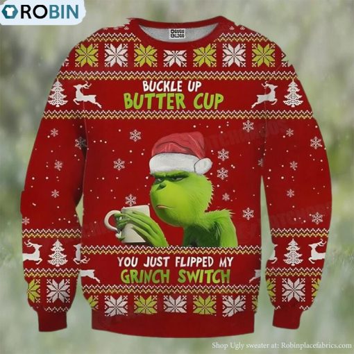 Grinch Switch Butter Cup Ugly Christmas Sweater Funny Gift